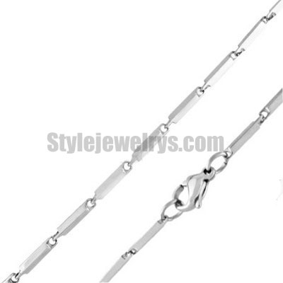 Stainless steel jewelry Chain 50cm - 55cm length pillar stick link chain necklace w/lobster 1.9mm ch360239